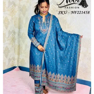 Pashmina Karachi Print Suit – 3-Piece Set for Women