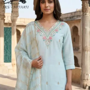 Vichitra Silk Hand-Work Banarasi Suit for Women