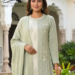 Knitted Feather-Touch Suit – 3-Piece Set for Women