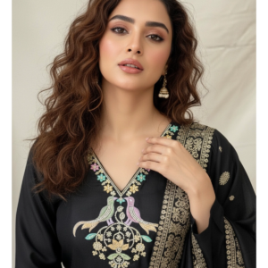 Roman Silk Hand-Work Suit with Glass Beads