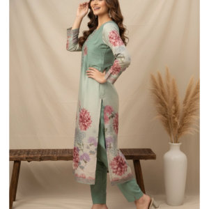 Shimmer Fabric Hand-Touch Neckline Suit Set