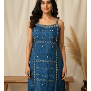 Dola Silk Peplum Sharara Set with Handwork