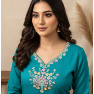 Roman Silk Hand-Work Suit with Glass Beads