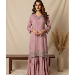 Full-body view of Chinon mirror sharara suit for women