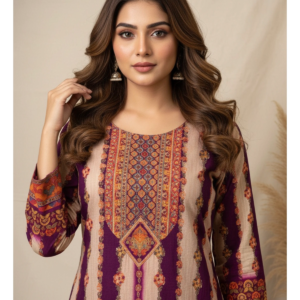 Dola Silk Position Print Suit Set