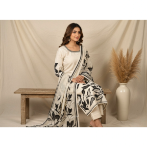 Muslin Flower Print Hand-Touch Suit