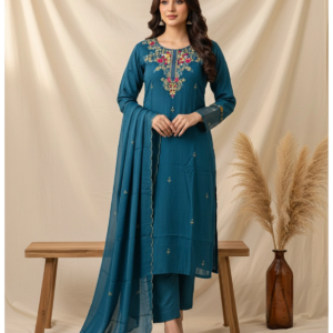 Full-body view of Organza Bead Work Suit for women