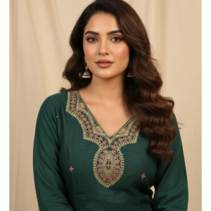 Close-up of Raw Silk Banarasi Suit showing dupatta weave