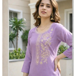 Roman Silk Suit Gold Handwork showing intricate floral thread embroidery