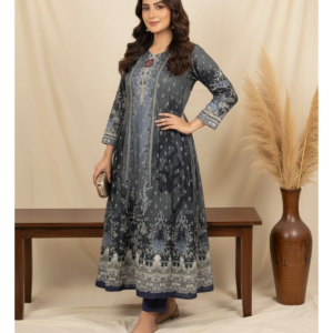 Karachi Print Muslin Anarkali Set