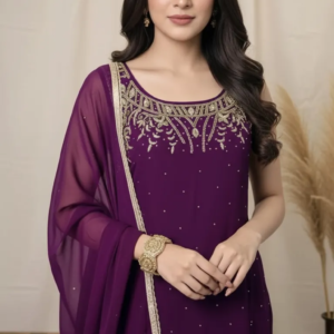 Purple Georgette Sharara Suit