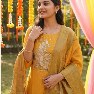 Solar Glow Silk Suit