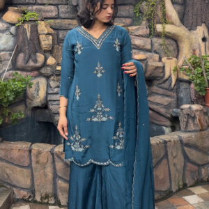 Chinon Silk 3 piece Sharara suits
